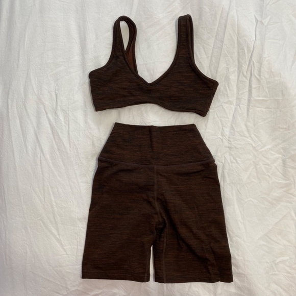 CSB Espresso Marl Isla Crop Bra and Shorts S/XS - Picture 4 of 5